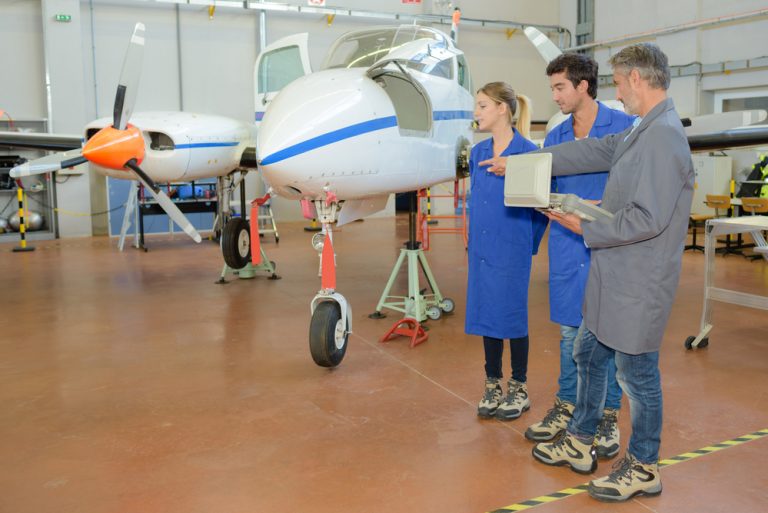 apprentices and an aircraft